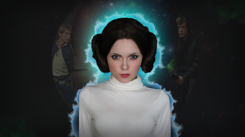 Star Wars, women, science fiction, Princess Leia, cosplay, blue eyes