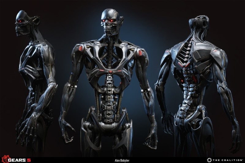 render, Terminator Dark Fate, Terminator, endoskeleton, 3D, machine, futuristic, Alex Bobylev