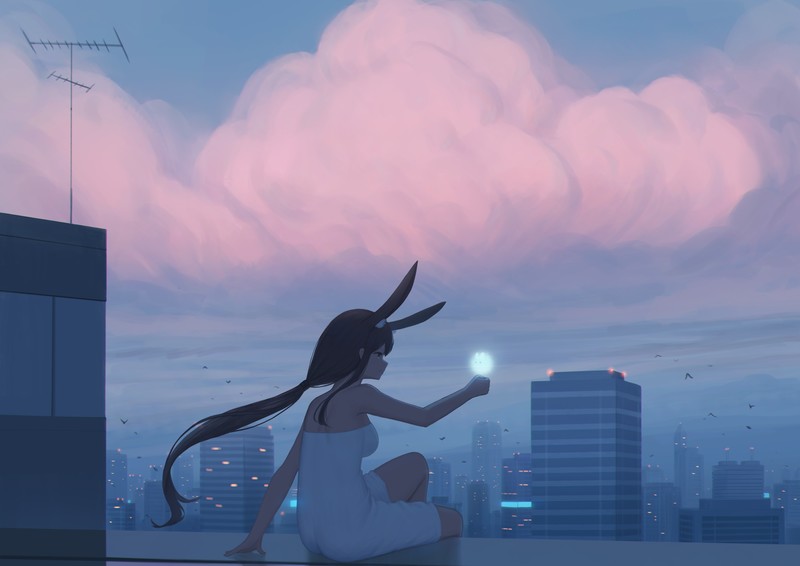 anime, anime girls, cityscape