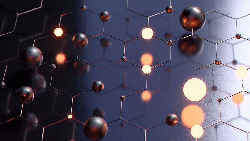 balls, hexagons, iron, compound, 4k