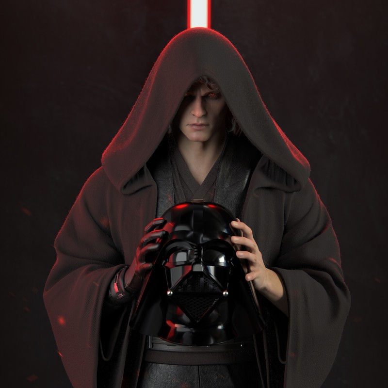 Ed Pantera, CGI, hoods, men, Star Wars, Sith, red light, red eyes, angry, Anakin Skywalker, helmet, Darth Vader, evil