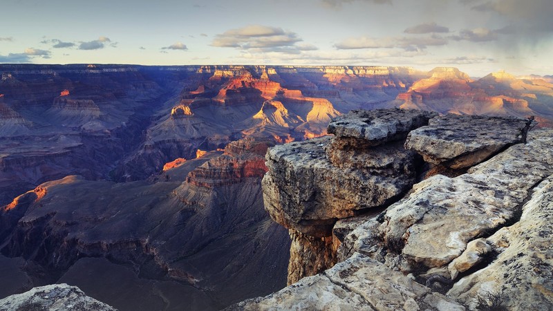 nature, landscape, canyon, rocks, clouds, sky, valley, Grand Canyon, Arizona, USA, Grand Canyon National Park