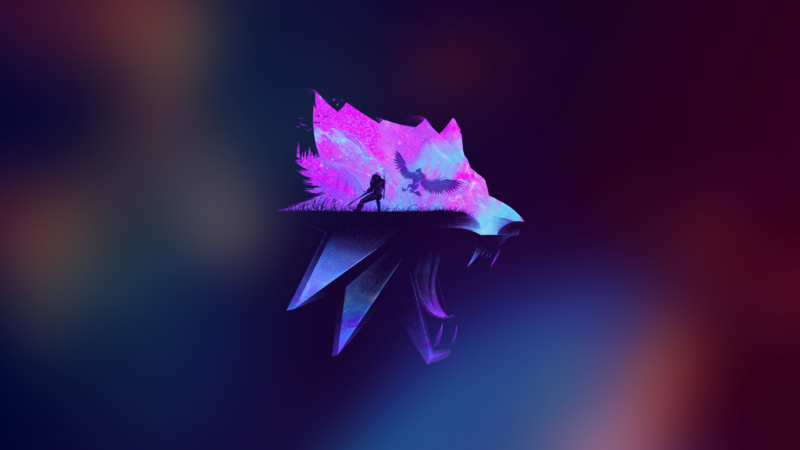 The Witcher, wolf, purple, Gaming Series, video games, Geralt of Rivia