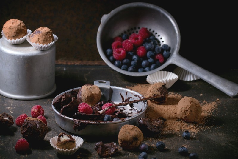 food, fruit, berries, chocolate, sweets