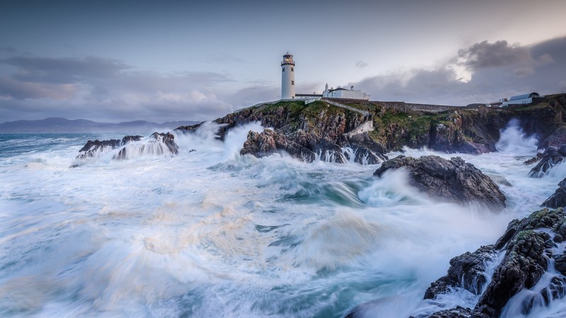 sea, coast, Ireland, lighthouse, water, nature