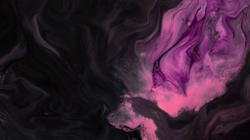 paint, stains, pink, black, liquid, 4k