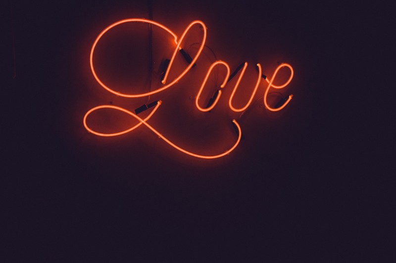 love, neon, minimalism