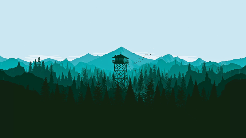Firewatch, video game art, minimalism, simple