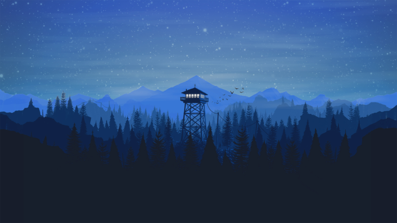 Firewatch, video game art, minimalism, simple