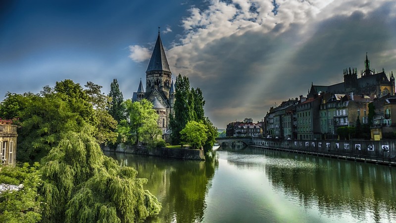 France, sky, river, city, cityscape