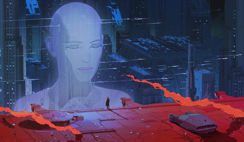 Blade Runner 2049, cyberpunk, cyborg, skyscraper