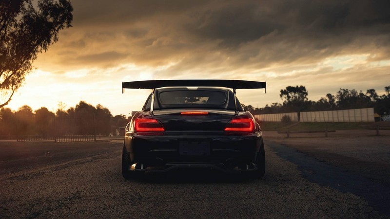Honda S2000, Honda, JDM, Japanese cars, sunset, clouds, rear view, sports car, car, vehicle, trees, sky, outdoors, taillights