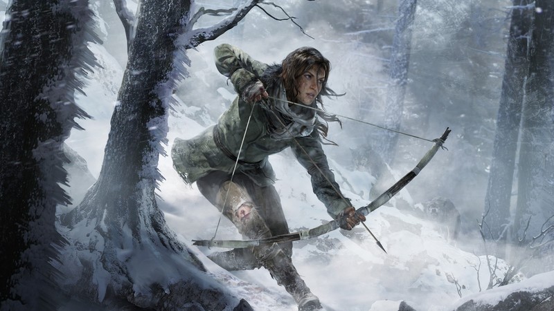Tomb Raider, video games, winter, bow, archer, nature, arrows