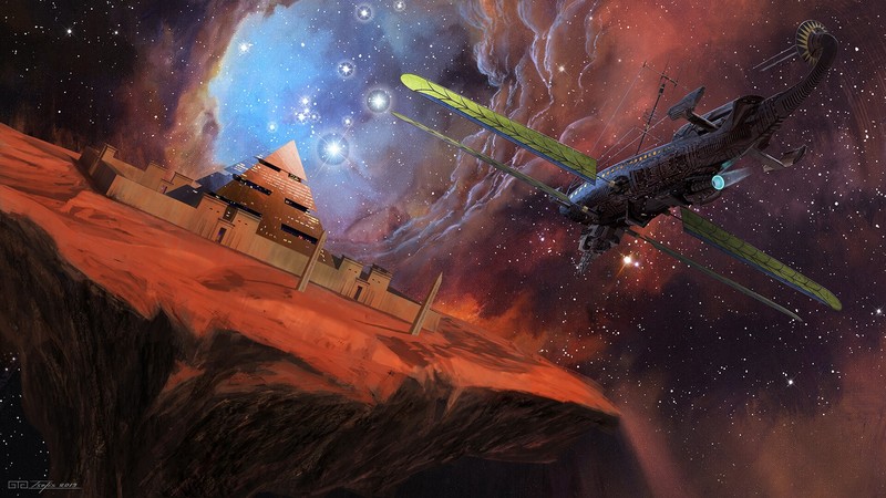 space, Giorgos Tsolis, galaxy, pyramid