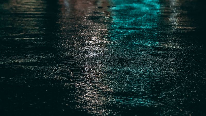 asphalt, wet, dark, blur, 4k