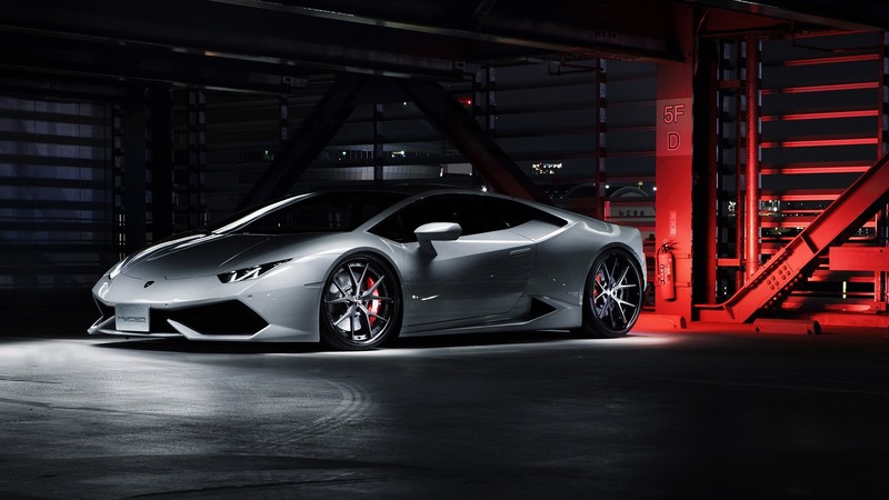 Lamborghini, silver, car, vehicle