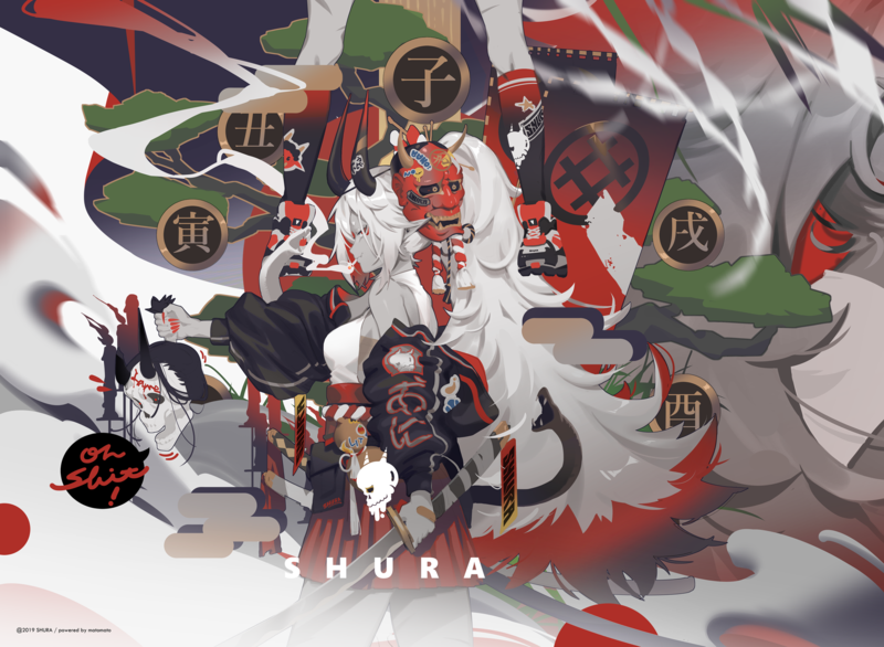 anime, anime girls, mask, 2D, sword, katana