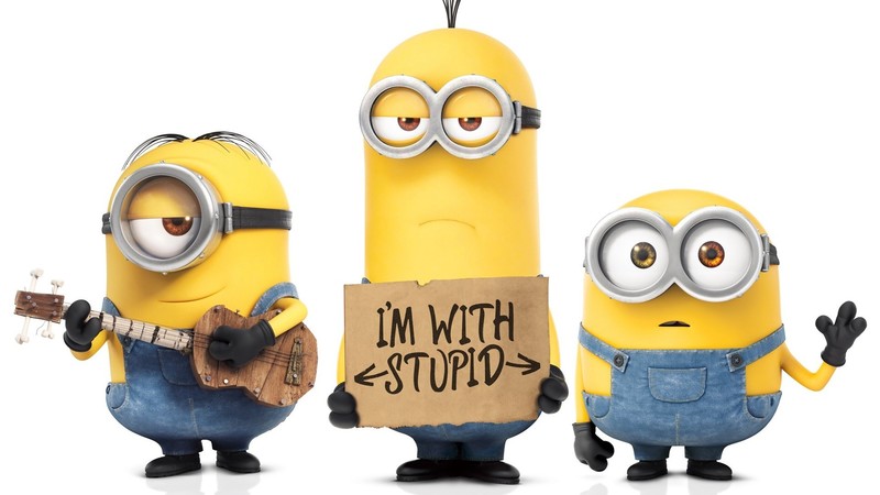 minions, animation, yellow, white, movies, humor, white background