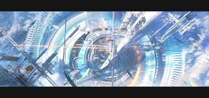 science fiction, sky, digital art, space station