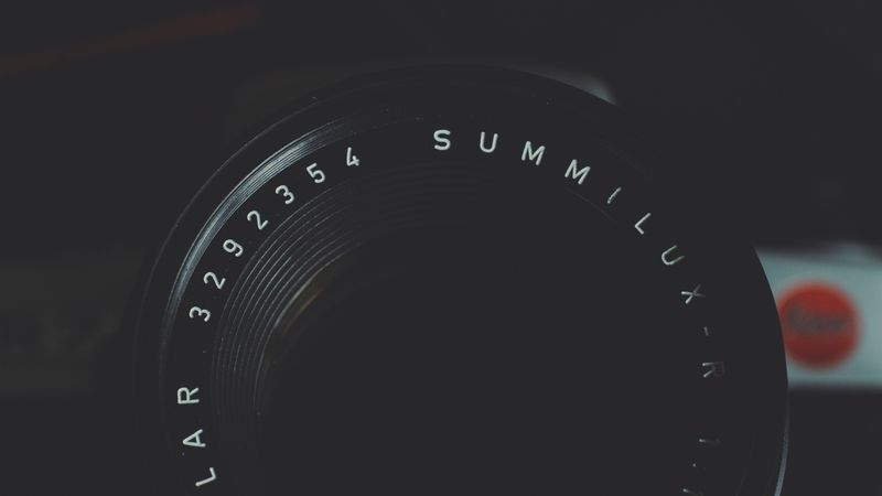 lens, camera, dark, numbers, letters, 4k