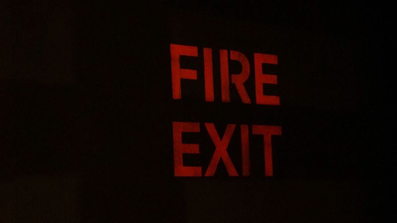 exit, text, inscription, dark, 4k