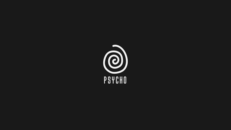 psycho, inscription, spiral, rotation, 4k