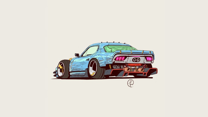 artwork, car, concept art, colorful, custom-made, Fernando Correa