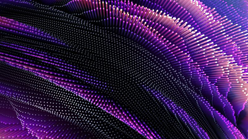shape, line, convex, wavy, lilac, 4k