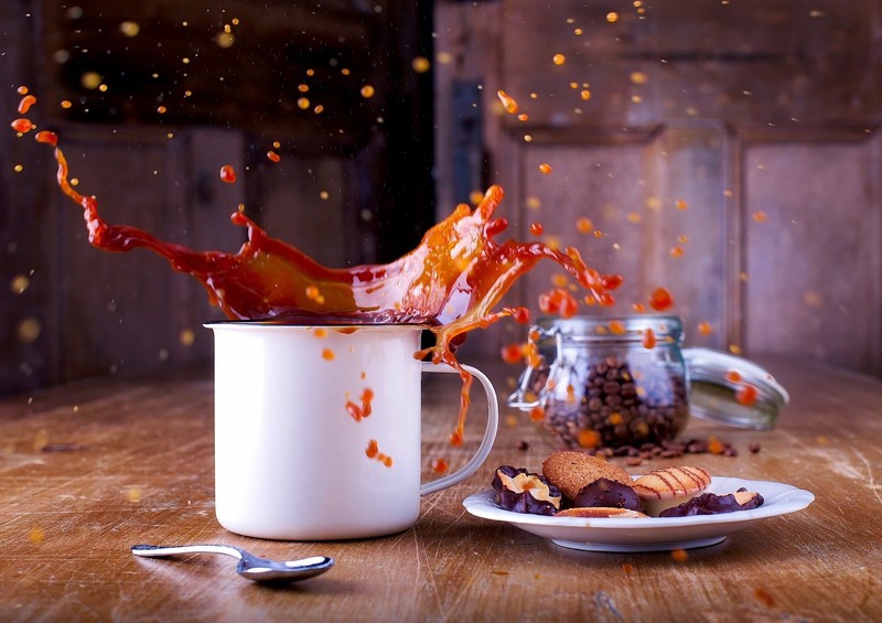cup, coffee, food, splashes, liquid
