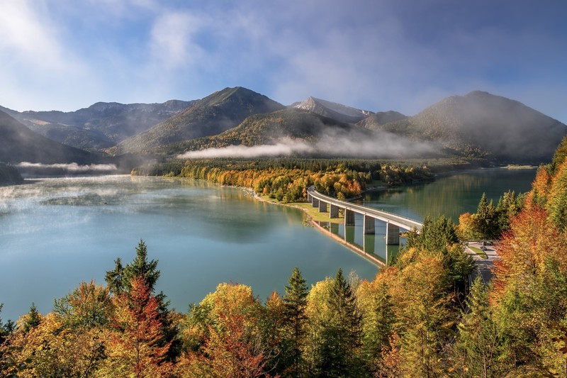 Lake Sylvenstein, Bavaria, Germany, landscape