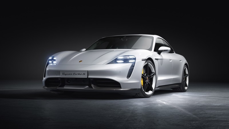 Porsche Taycan, vehicle, car, spotlights