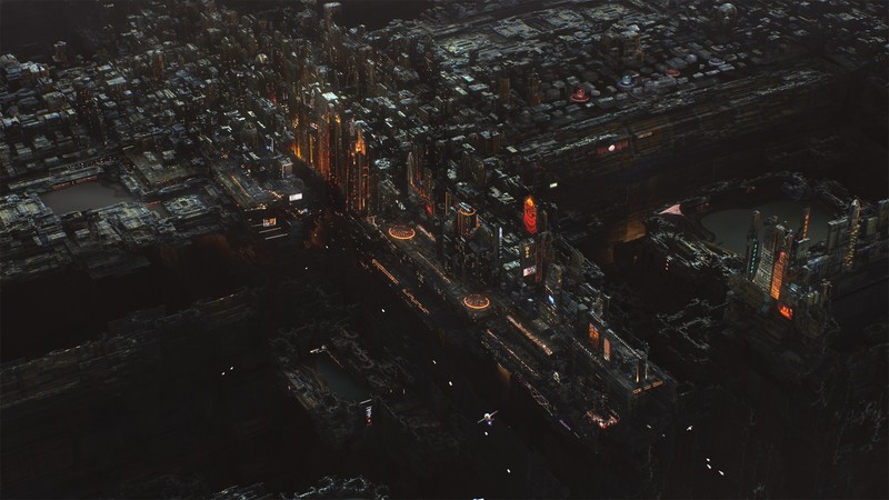 Jacek Pilarski, futuristic city, fractal