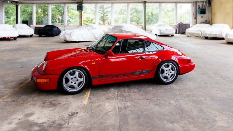 Porsche 911 Carrera RS, car, red cars, sports car, Porsche 964