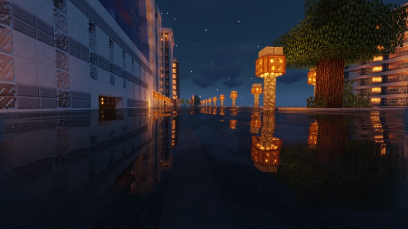 Minecraft, shaders, night