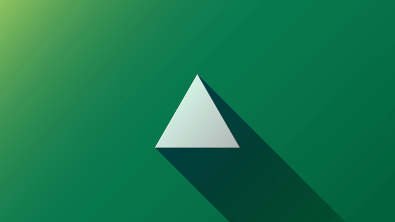 minimalism, triangle, light effects, green, green background, simple