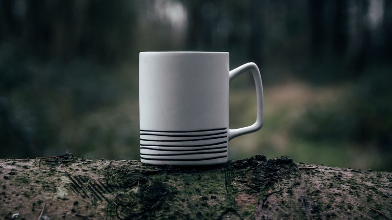 mug, steam, macro, blur, moss, 4k