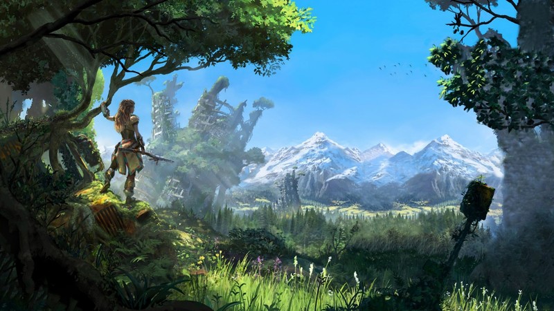 video game art, nature, Horizon: Zero Dawn, video games, PlayStation 4, guerrilla games
