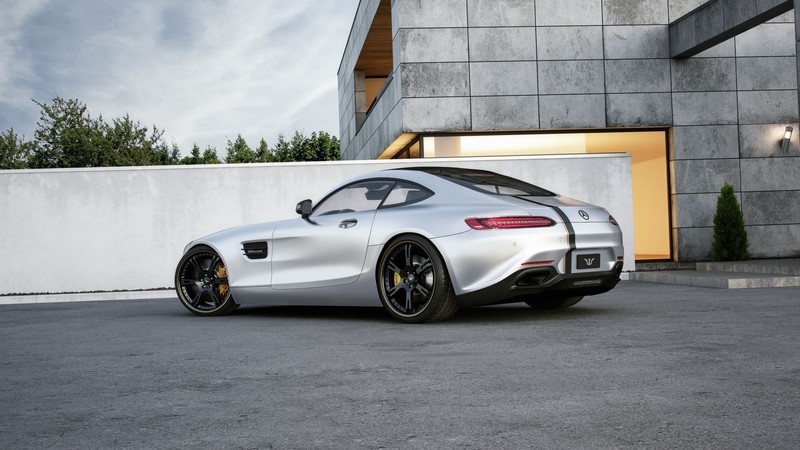 Mercedes-Benz, car, house, silver cars, vehicle, Mercedes-AMG GT