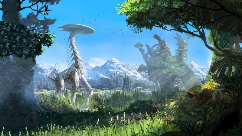 video game art, nature, video games, PlayStation 4, Horizon: Zero Dawn, guerrilla games