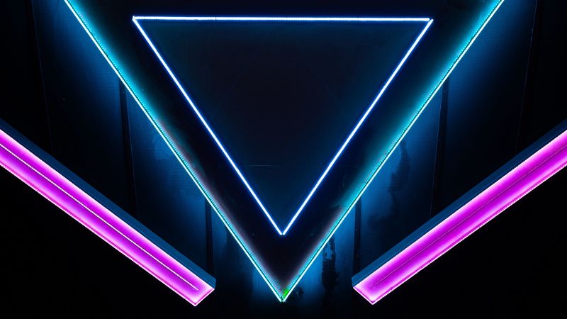 neon, shape, triangle, 4k