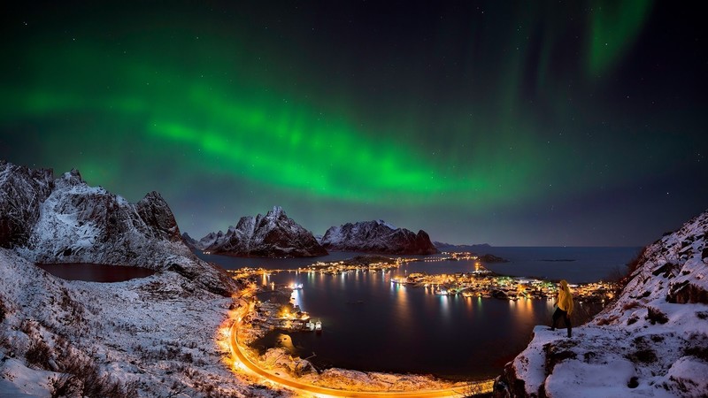 Norway, aurorae, sky, cold, dark, night