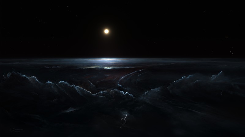 space, Moon, galaxy, dark, stars, Sun, lightning, clouds, black