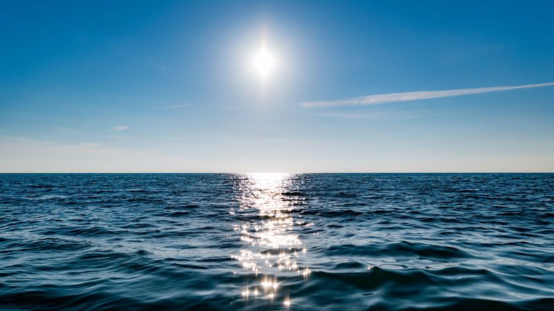 sea, sunlight, horizon, shine, 4k