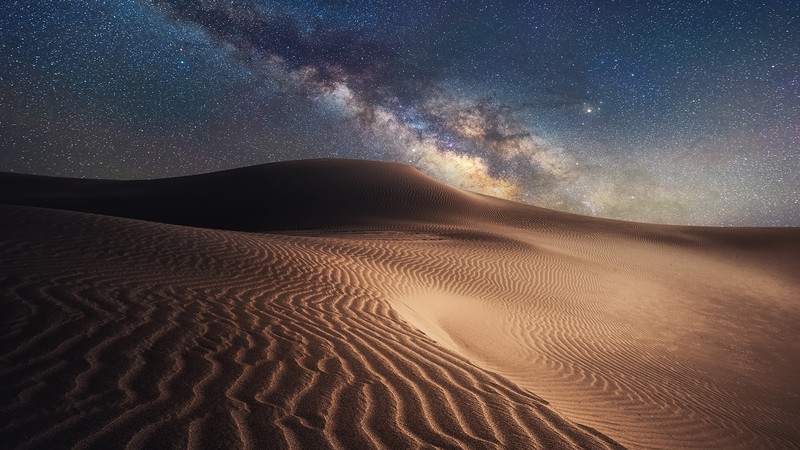 nature, landscape, sand, desert, Gobi Desert, Mongolia, China, stars, night
