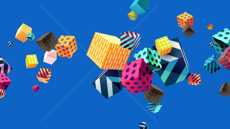 abstract, colorful, blue background, digital art