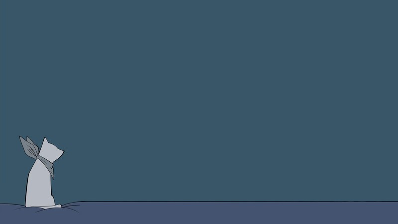 simple background, minimalism, cats, simple, Nichijou