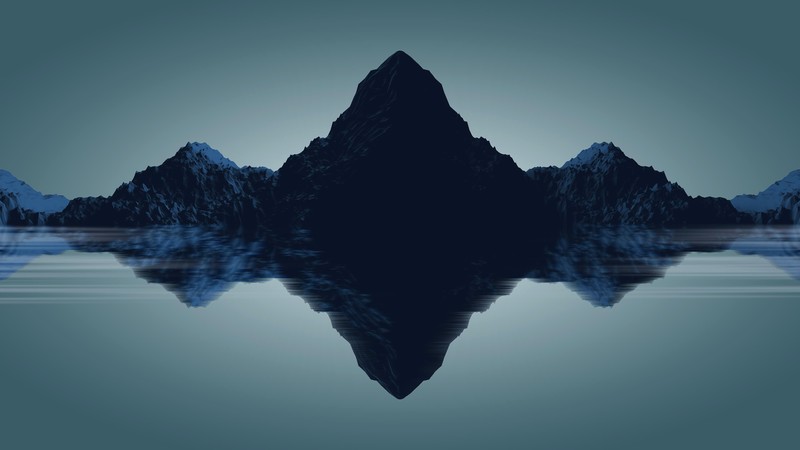 landscape, mountains, water, reflection