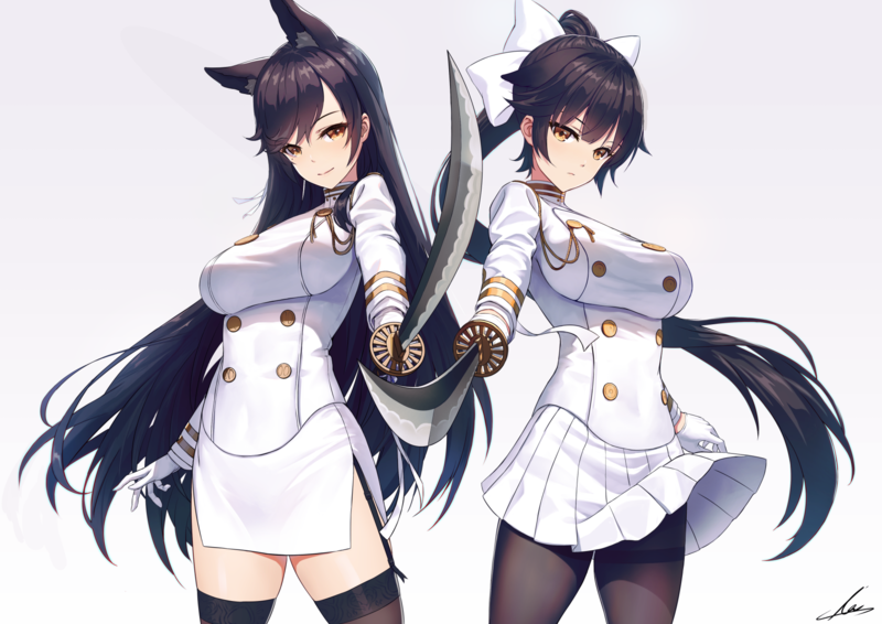 anime, anime girls, digital art, artwork, 2D, portrait, Azur Lane, Takao (Azur Lane), Atago (Azur Lane)