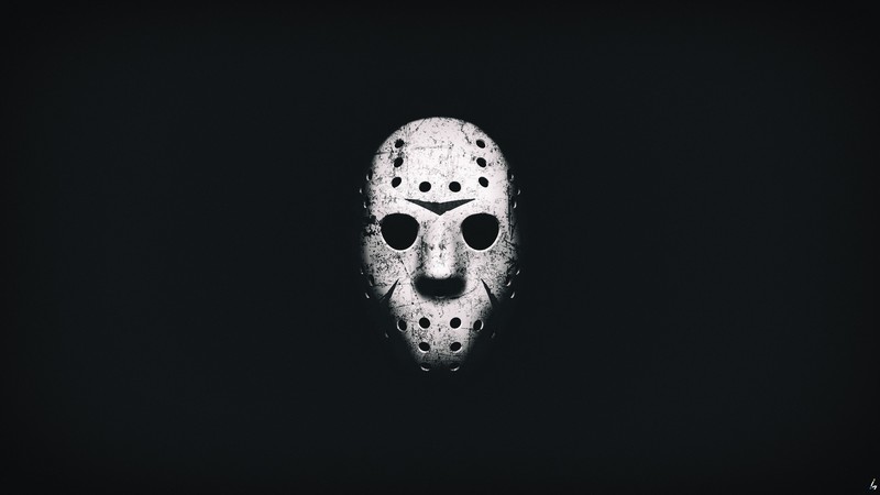 game art, mask, Friday The 13th The Games, monochrome, low saturation, hockey mask, horror, Horror movies