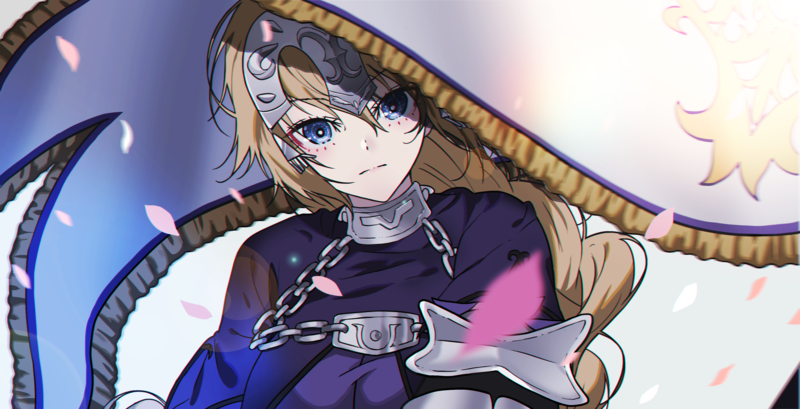 Fate Series, FGO, Fate/Apocrypha, anime girls, 2D, big boobs, armor, Ruler (Fate/Apocrypha), Jeanne dArc (Fate), looking at viewer, long hair, braided hair, fan art, blond hair, blue eyes